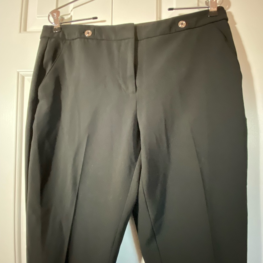 White House Black Market Taper Ankle Black Trousers - Picture 2 of 7